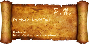 Pucher Noémi névjegykártya